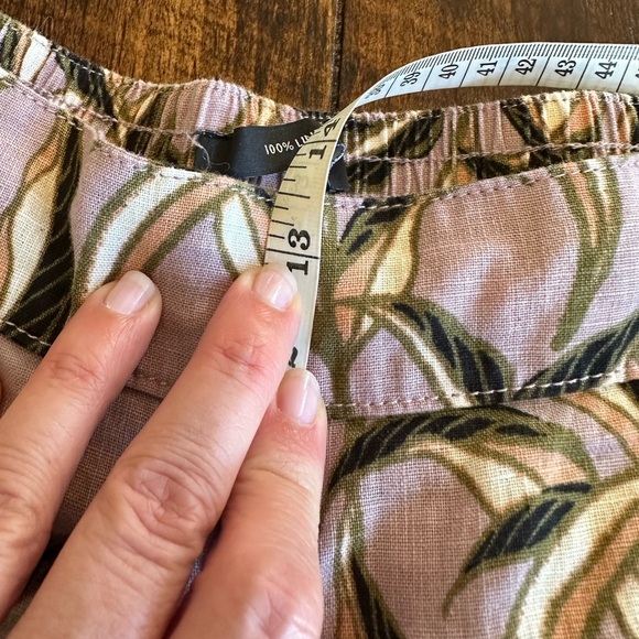 Tahari | Linen Botanical Wide Leg Palazzo Pants, Size XL - Picture 6 of 8